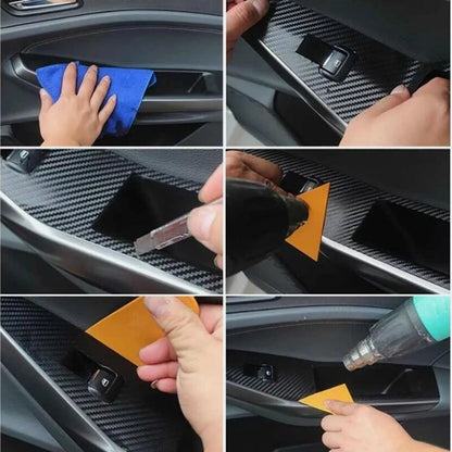 Peach Wood Grain Interior Vinyl Stickers Trim Decals for Toyota Highlander (2008–2013)