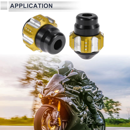 0.59" Aluminum Alloy Motorcycle Slider Frame / 2 x Gold Tone for Make Model