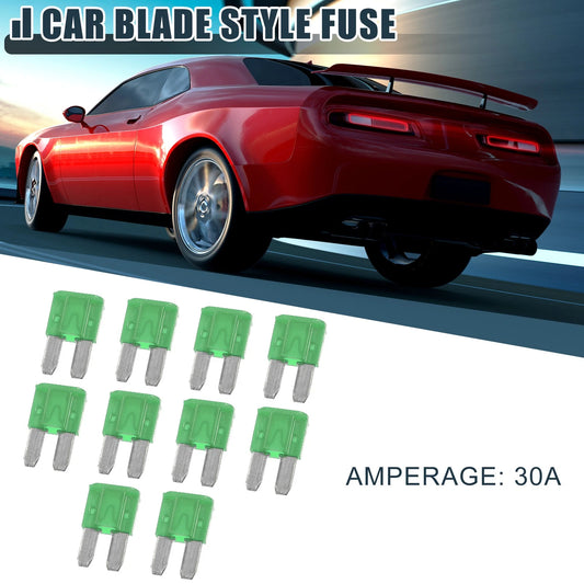 10pcs 30A Green Car Mini Blade Fuse for Boat Truck RV Camper Motorcycle