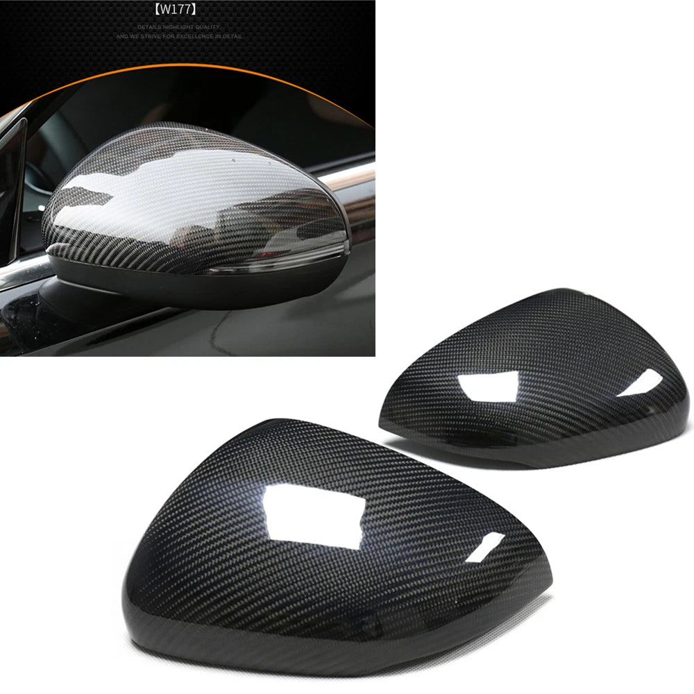 2 x Side Mirror Covers for Benz A Class W177 (2019-2020) Carbon Fiber Add-On