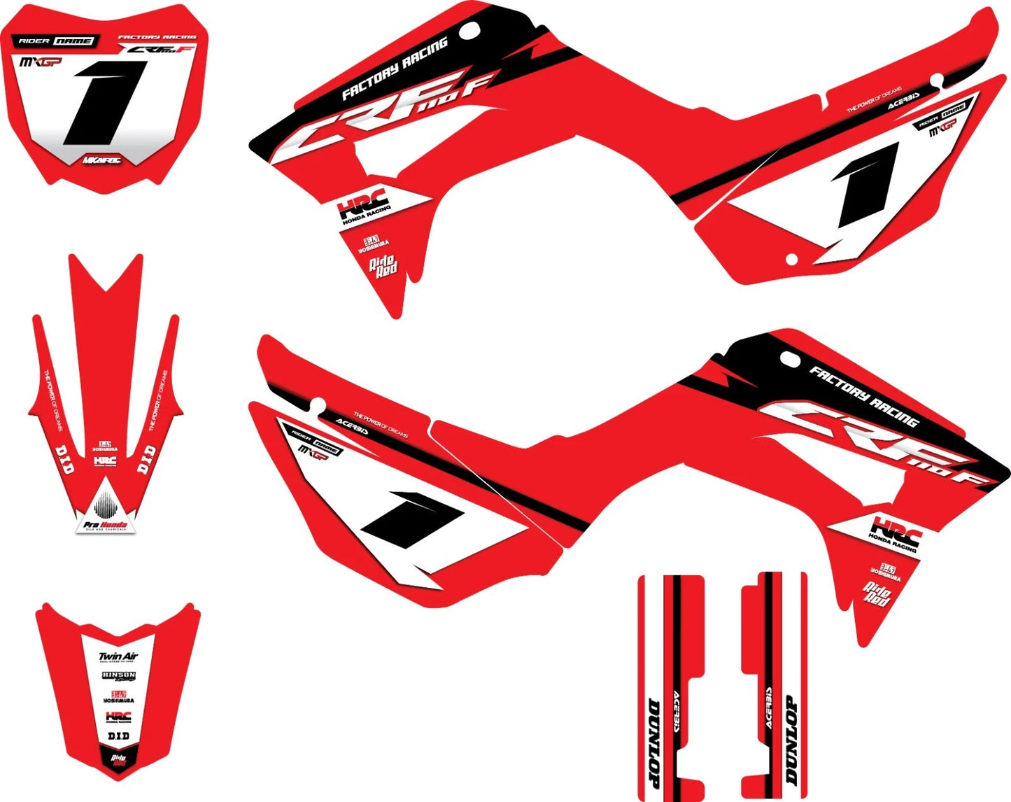Custom Graphics Kit TOKYO STYLE for Honda CRF 110 (2019-2023) Decals