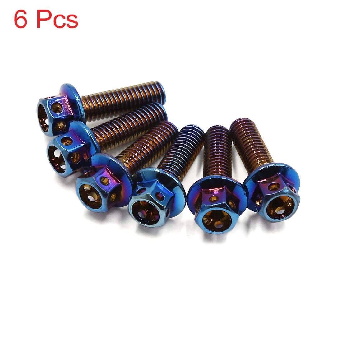 Bolts 6pcs Colorful M6 Titanium Hexagon Fastener Clips Screws for Motorcycle