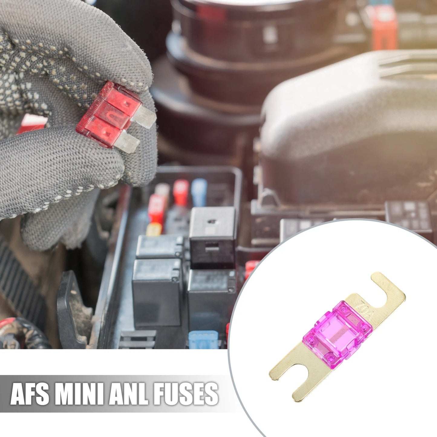6 x 70A AFS Mini ANL Fuse for Car/Truck/Motorcycle/Boat Audio