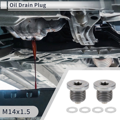 1x M14x1.5 0.71" Height Engine Oil Drain Plug W/Gasket for Car/Motorcycle
