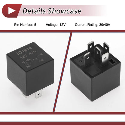 5 Pins Power Window Relay for Volvo 264 (1976-1982) 12V 30/40A Black