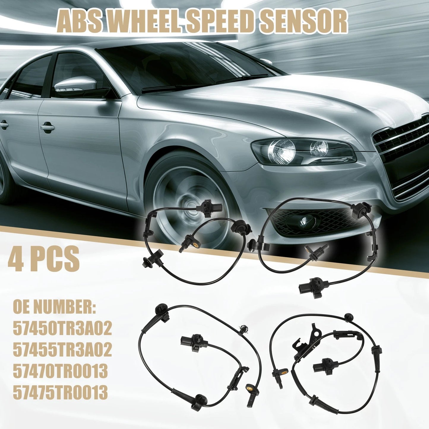 4pcs ABS Wheel Speed Sensors for Honda Civic (2012-2013)