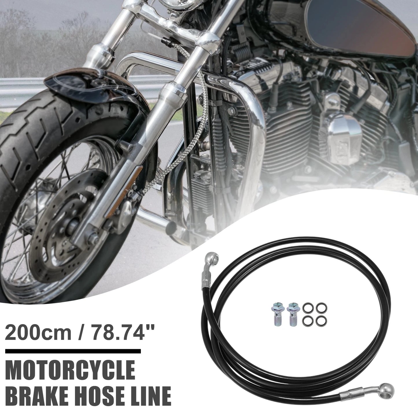 Brake Hose 200cm 1 Set for Motorcycle