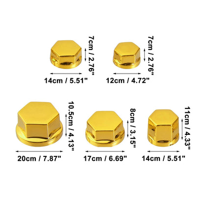 1 Set Screw Cap for Motorcycle Motorbike Screw Nut Bolt Cap Decoration Gold Tone