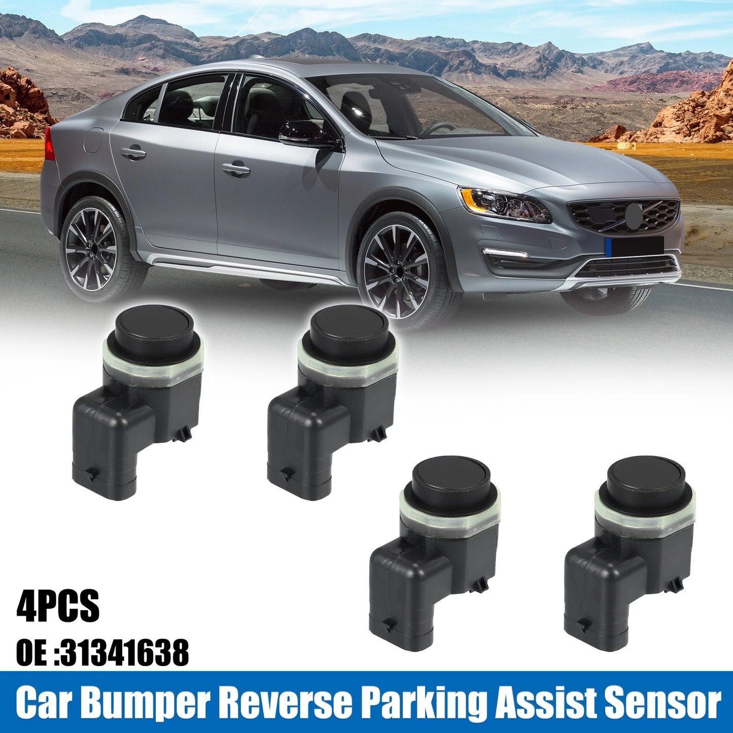 4 x Car Bumper PDC Reverse Parking Assist Sensors for Volvo S60 S80 (2001-2010)