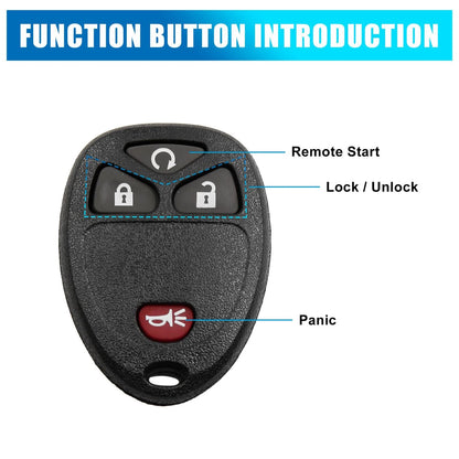 Car Key Fob Shell Case 4-Button for Chevrolet HHR (2006-2011)