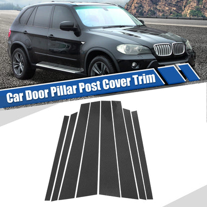 Gloss Carbon Pattern Car Door Window Pillar Post Cover Trim for BMW X5 (2007-2014)