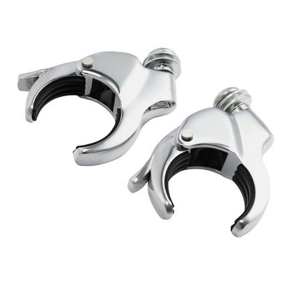 49mm Windshield Clamps for Harley Fat Bob 2018-2025 Chrome
