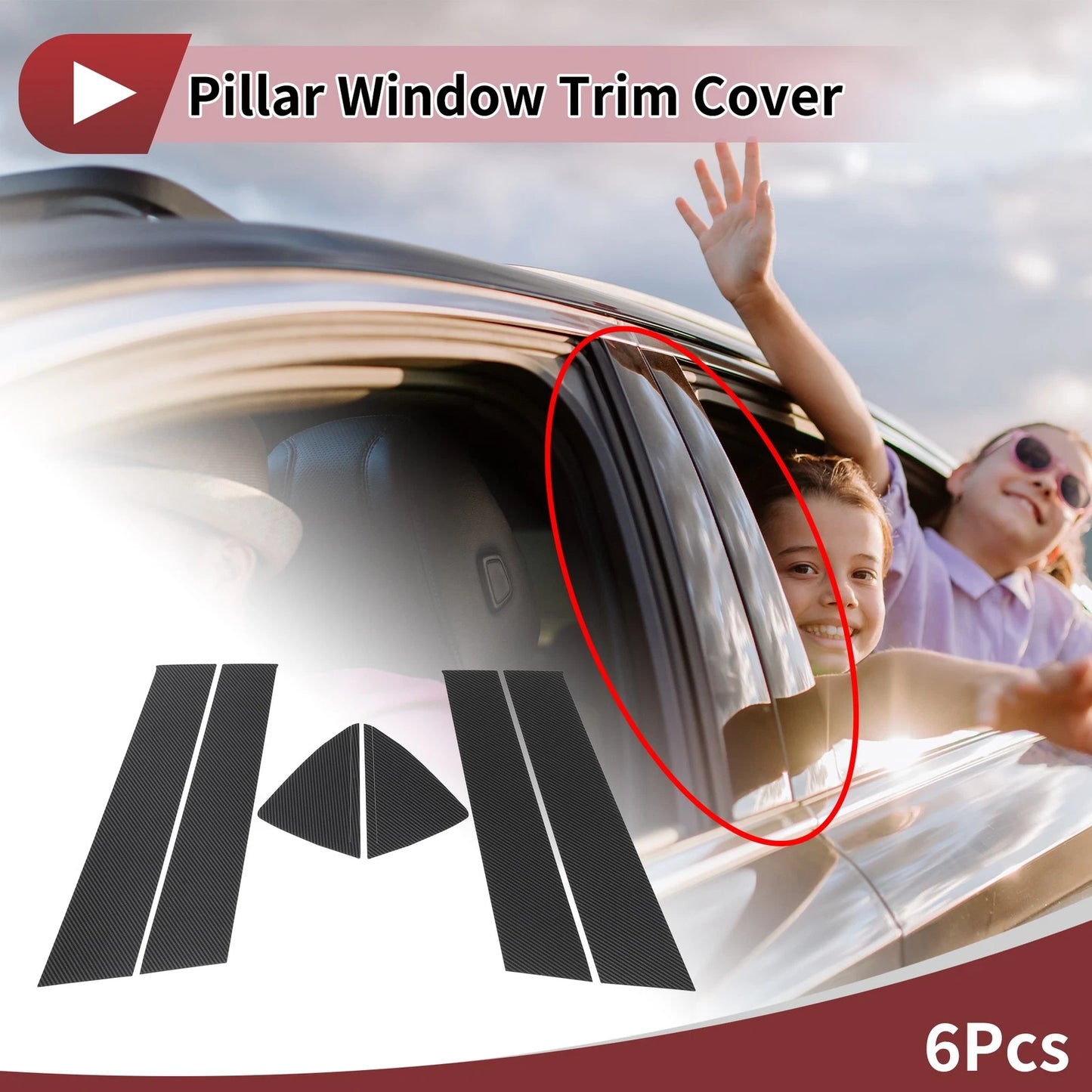 6 x Door Window Trim Pillar for Mazda 2 Demio (2014-2023)