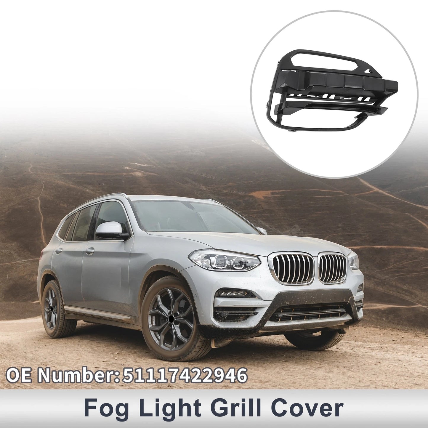 Front Right Fog Light Grill for BMW X3 (2018-2021)