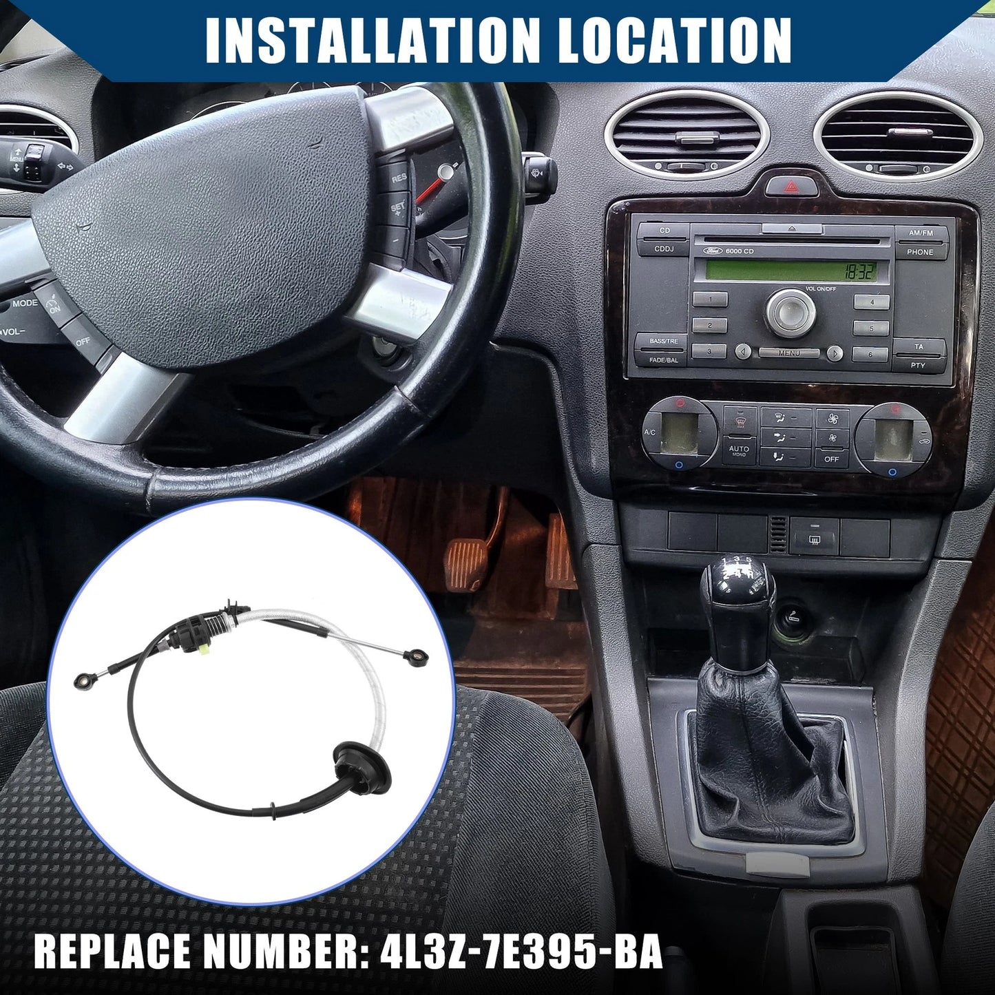 Automatic Transmission Gear Shift Lever Cable for Ford F150 (2004)