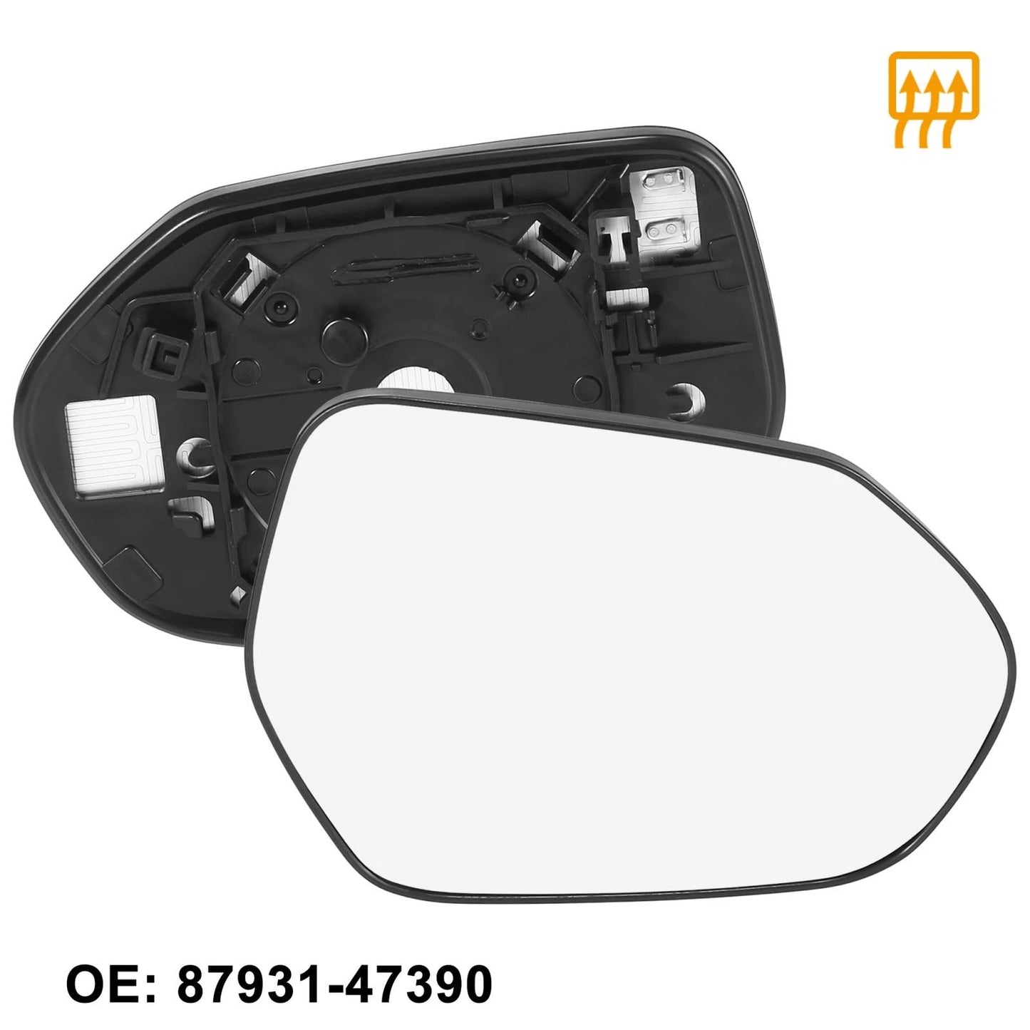 Heated Mirror Glass with Backing Plate for Toyota Prius (2010-2015)