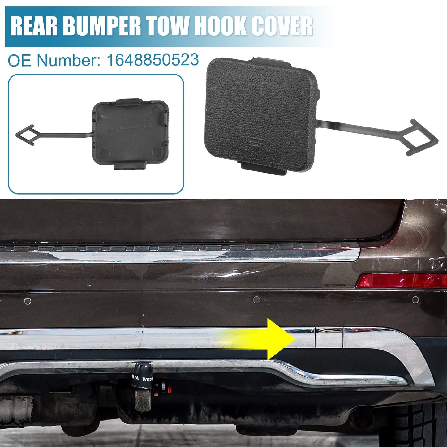 Rear Bumper Tow Hook Cover for Mercedes-Benz (2006-2011) Black