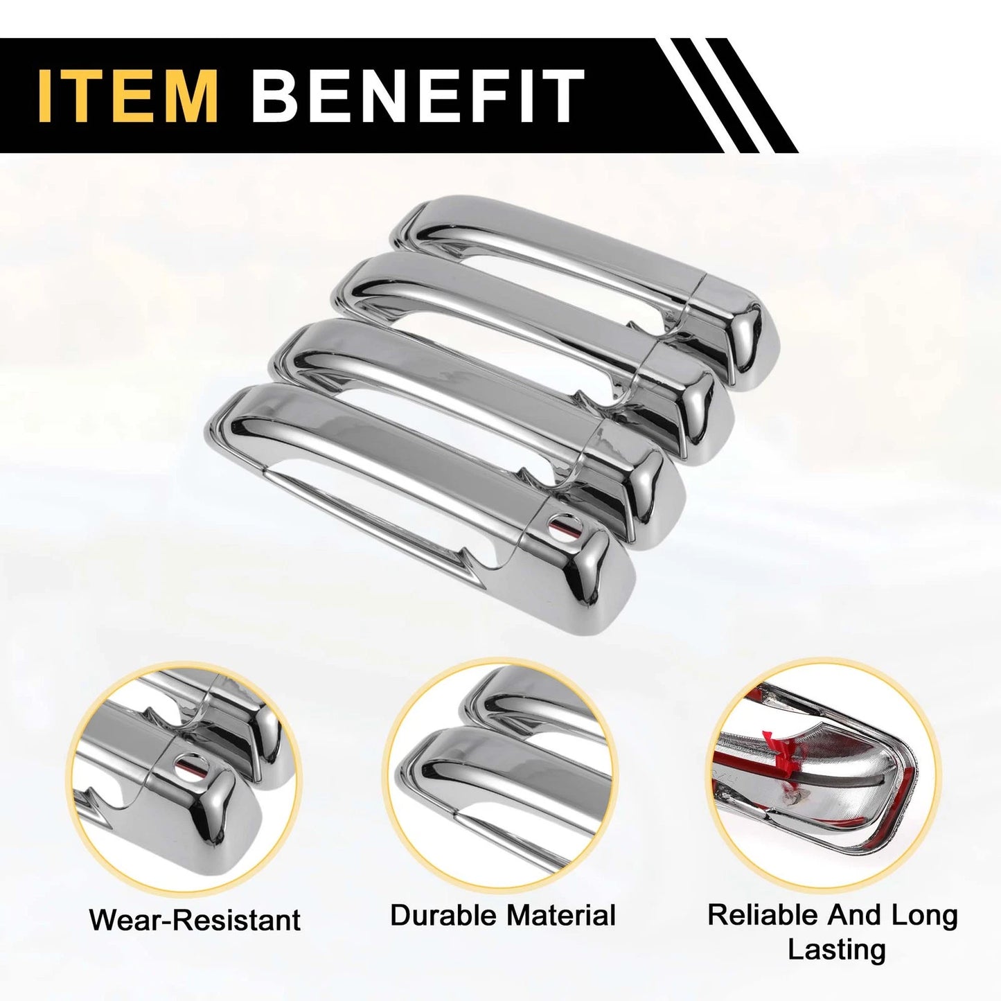 Door Handle Protector for Dodge Ram 1500 (2009 - 2018) Silver Tone