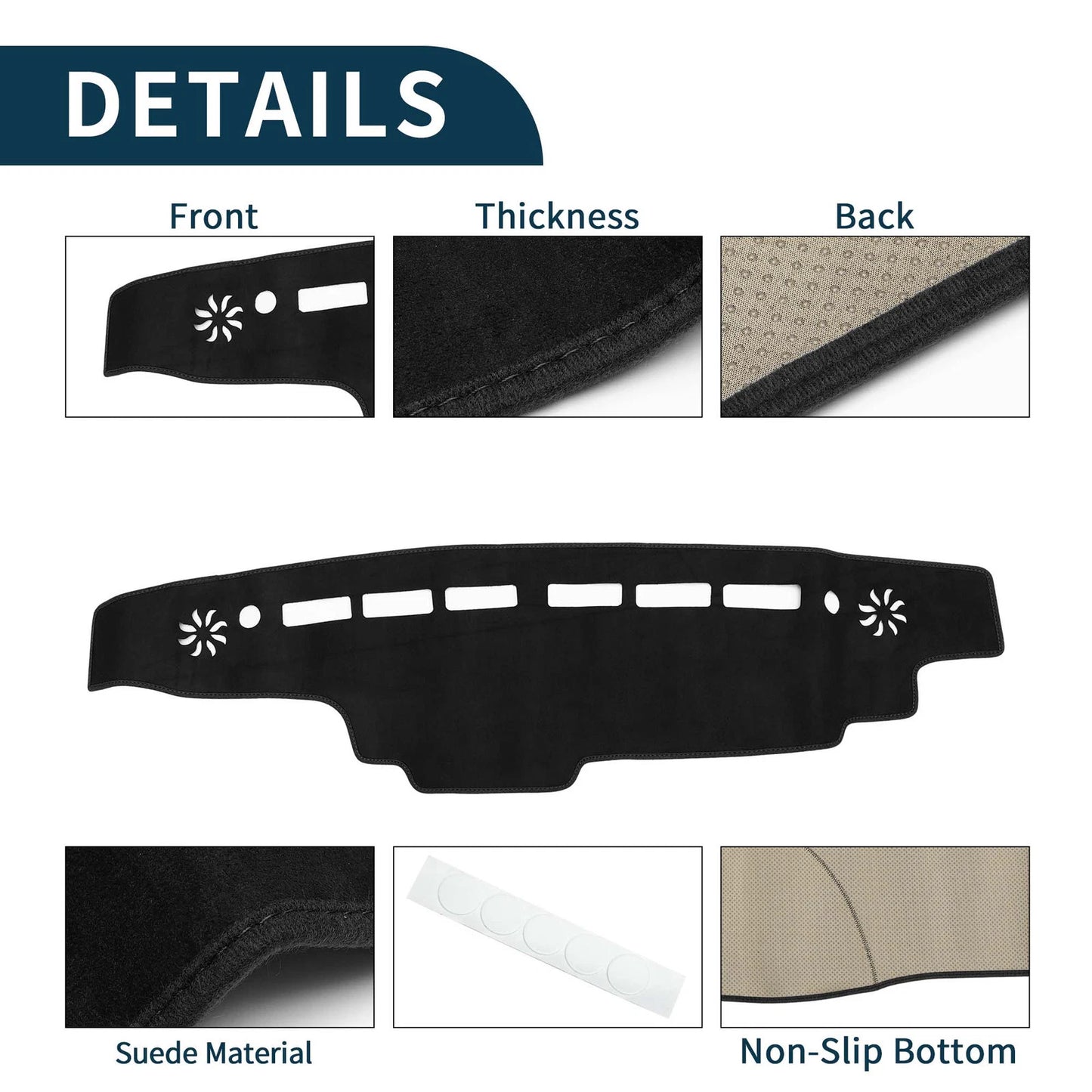 Dashboard Cover Mat for Suzuki Every DA17W DA17V (2015-2023) Black
