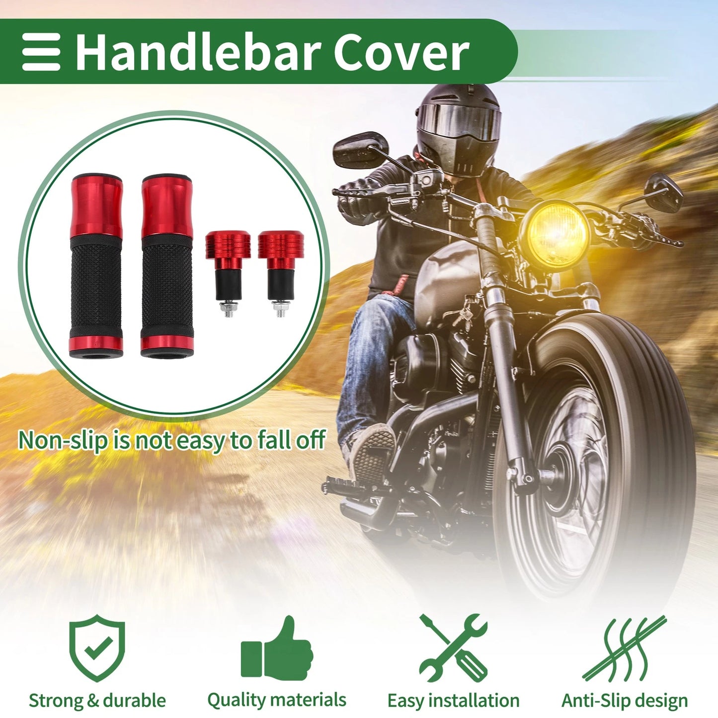 Motorcycle Hand Grips Cover Kit Handlebar Aluminum Alloy