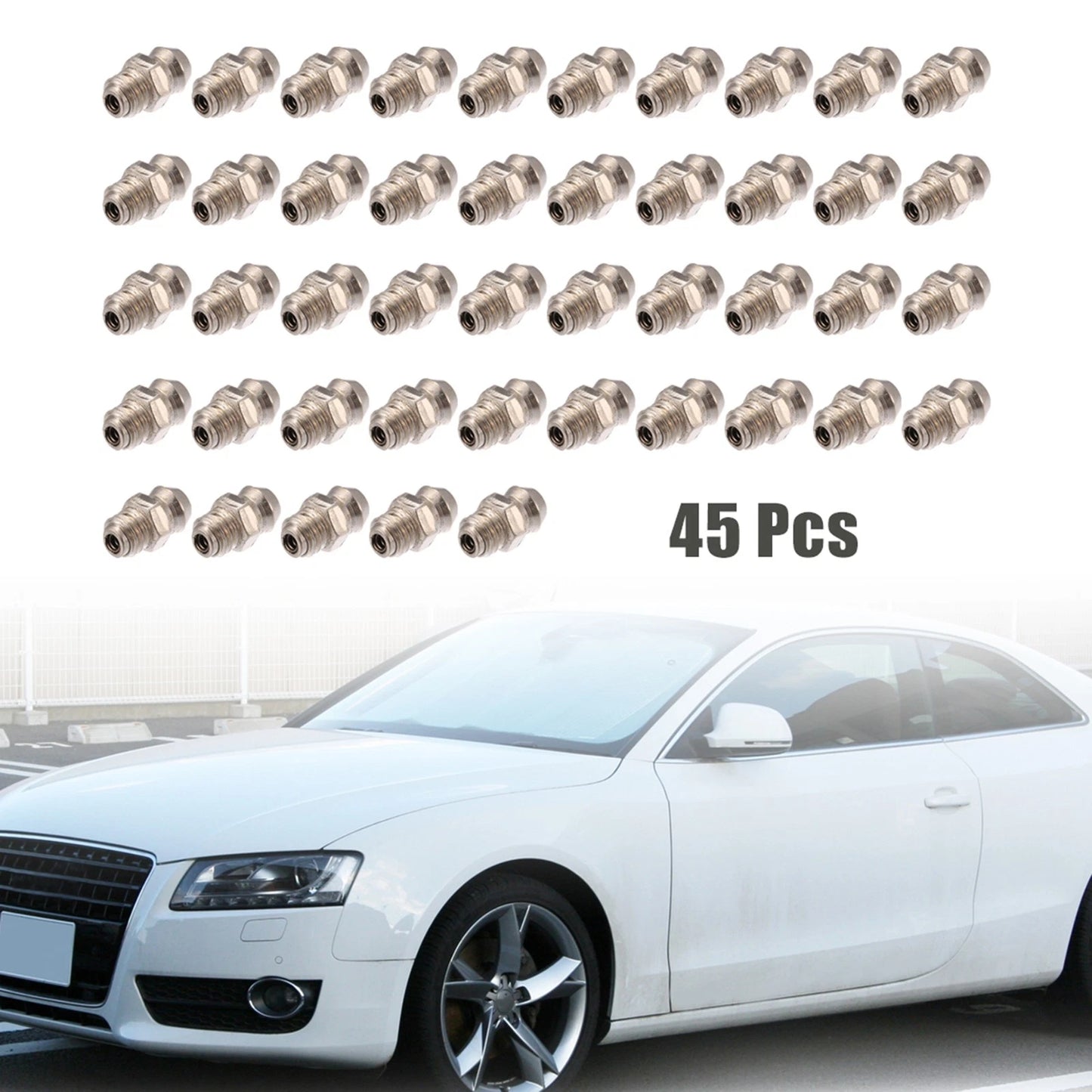 45pcs M6 x 1 Nickel Plated Straight Grease Nipple Fitting for Motorcycle Car