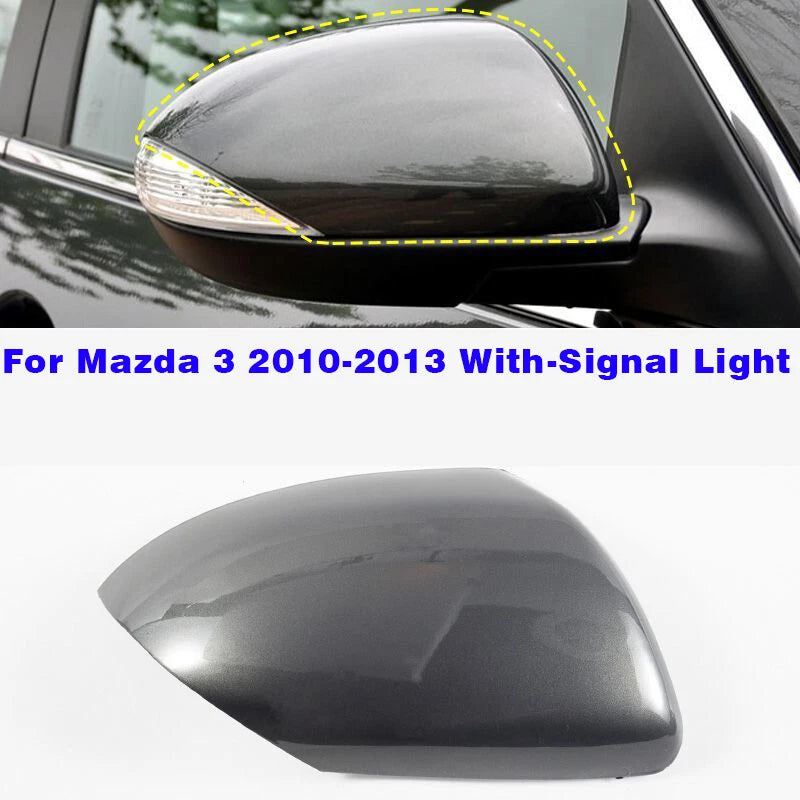 Grey Right Passenger Side Mirror Cover Cap for Mazda 3 (2010–2013)