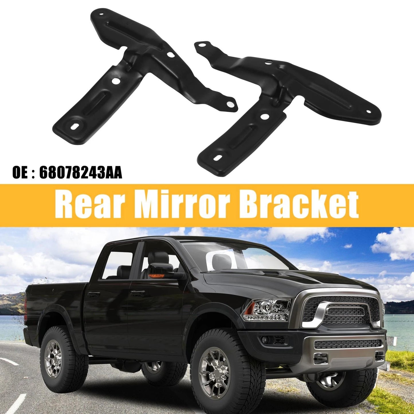 Trailer Tow Mirror Bracket & Hardware Set for Dodge Ram 1500-5500 (2010-2019)