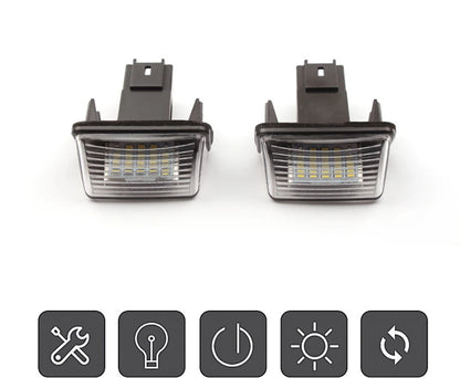 18 LED License Plate Lights for Peugeot 206/207/307/308, Citroen C3/C4/C5/C6 (2000-2023)