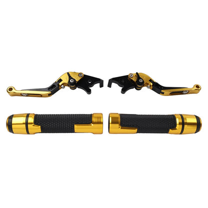 Gold Extendable Brake Clutch Lever Grip Set for BMW R1200GS R1250GS (2013-2023)