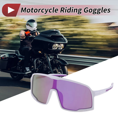 Motorcycle Riding Goggles Purple Lens White Purple Frame Triacetyl Cellulos PC