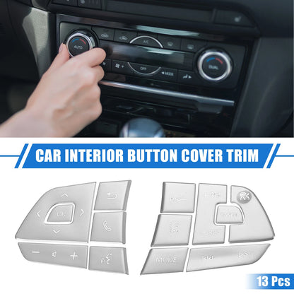 13 x Steering Wheel Switch Button Covers for Toyota Highlander (2014-2019)