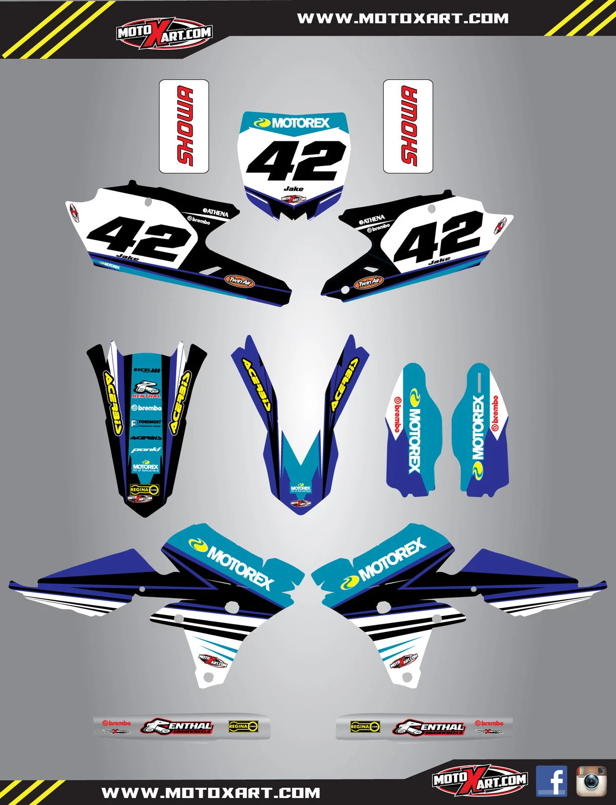 YZF 450 2014-2016 Custom Graphics Decals Stickers - STRIKE Style