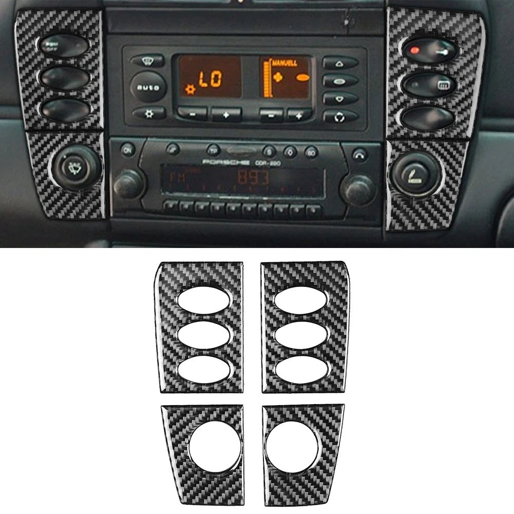 Radio Control Switch Panel Cover Trim for Porsche Boxster 1998-2004 (4 pcs)