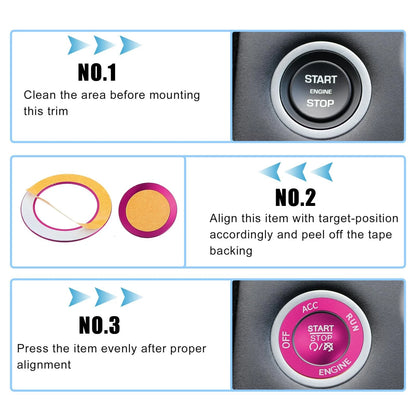 Push Start Button Cover Trim Kit for Dodge Charger Challenger Pink