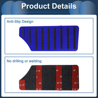 Footrest Pedal Cover for Honda Civic 2016-2024 Aluminum Alloy Blue (2016-2024)