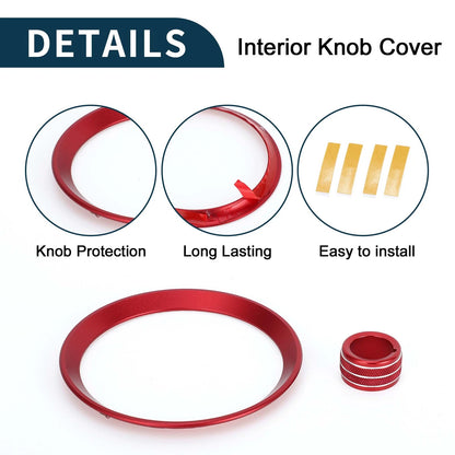 AC Vent Adjust Knob Cover Ring for Subaru BRZ (2022-2024) - 4 Pcs Red