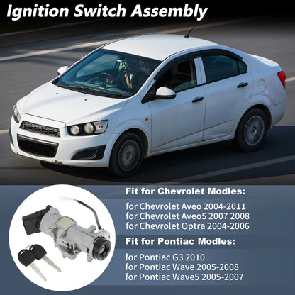 Ignition Lock Cylinder Barrel Lock for Chevrolet Aveo (2004-2011) 2 Keys