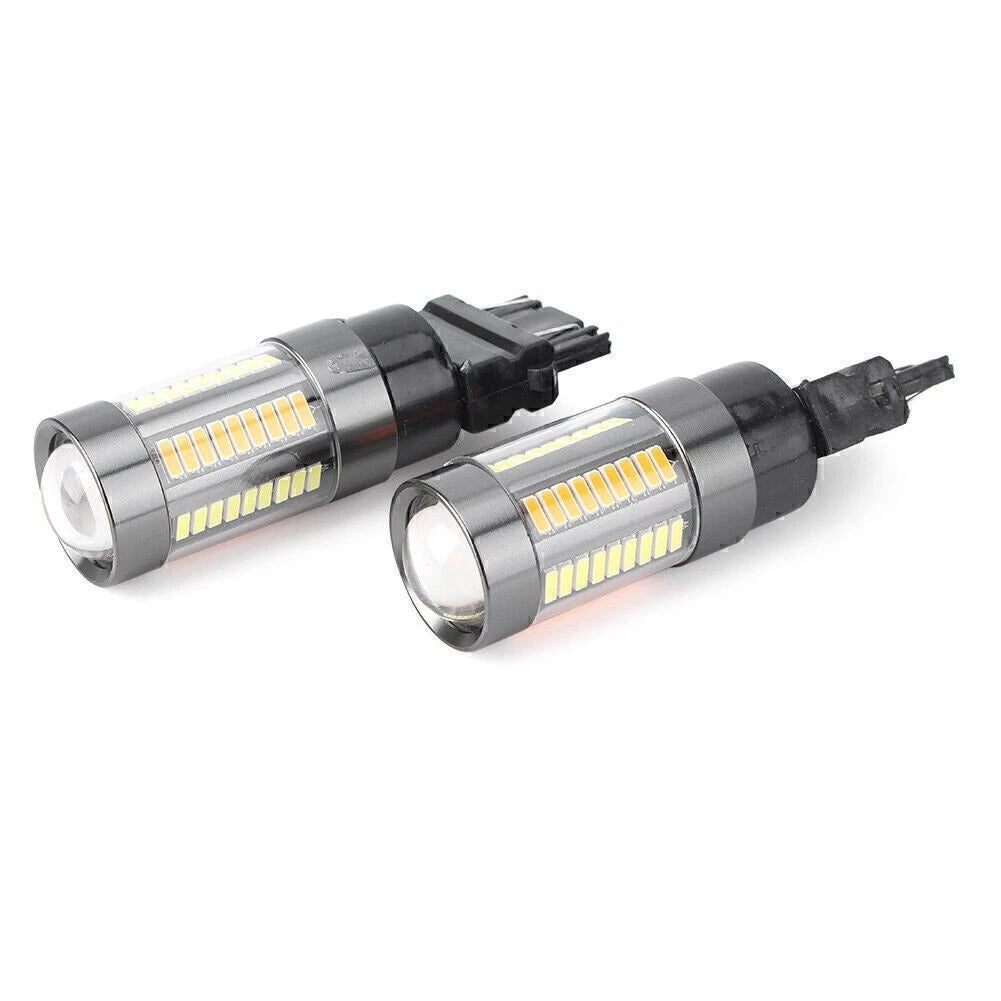 12V T25 3157 Dual-Color Switchback 66 SMD Bulbs for Turn Signal Light