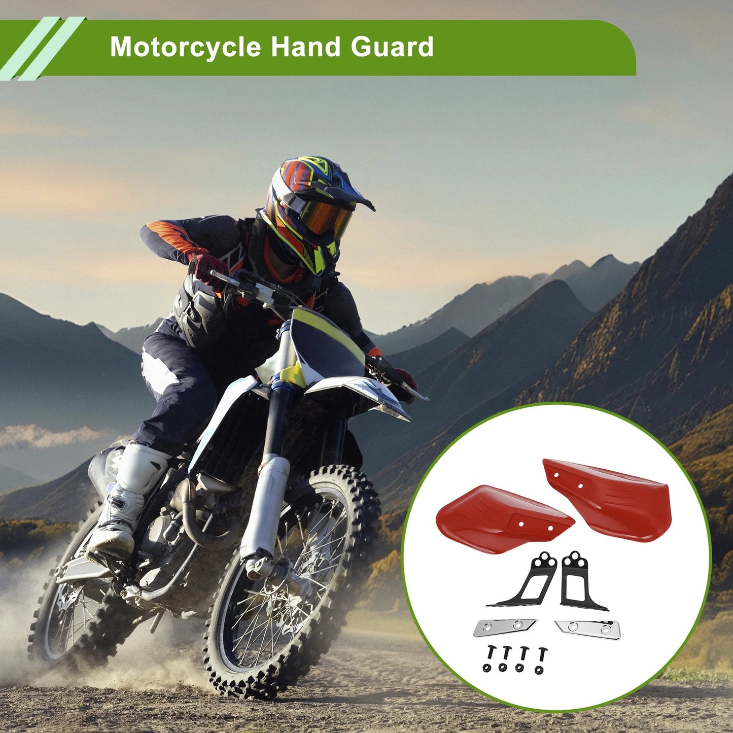 Set Universal Hand Guard Motorcycles Knuckle Guard Protector Red PP Plastic