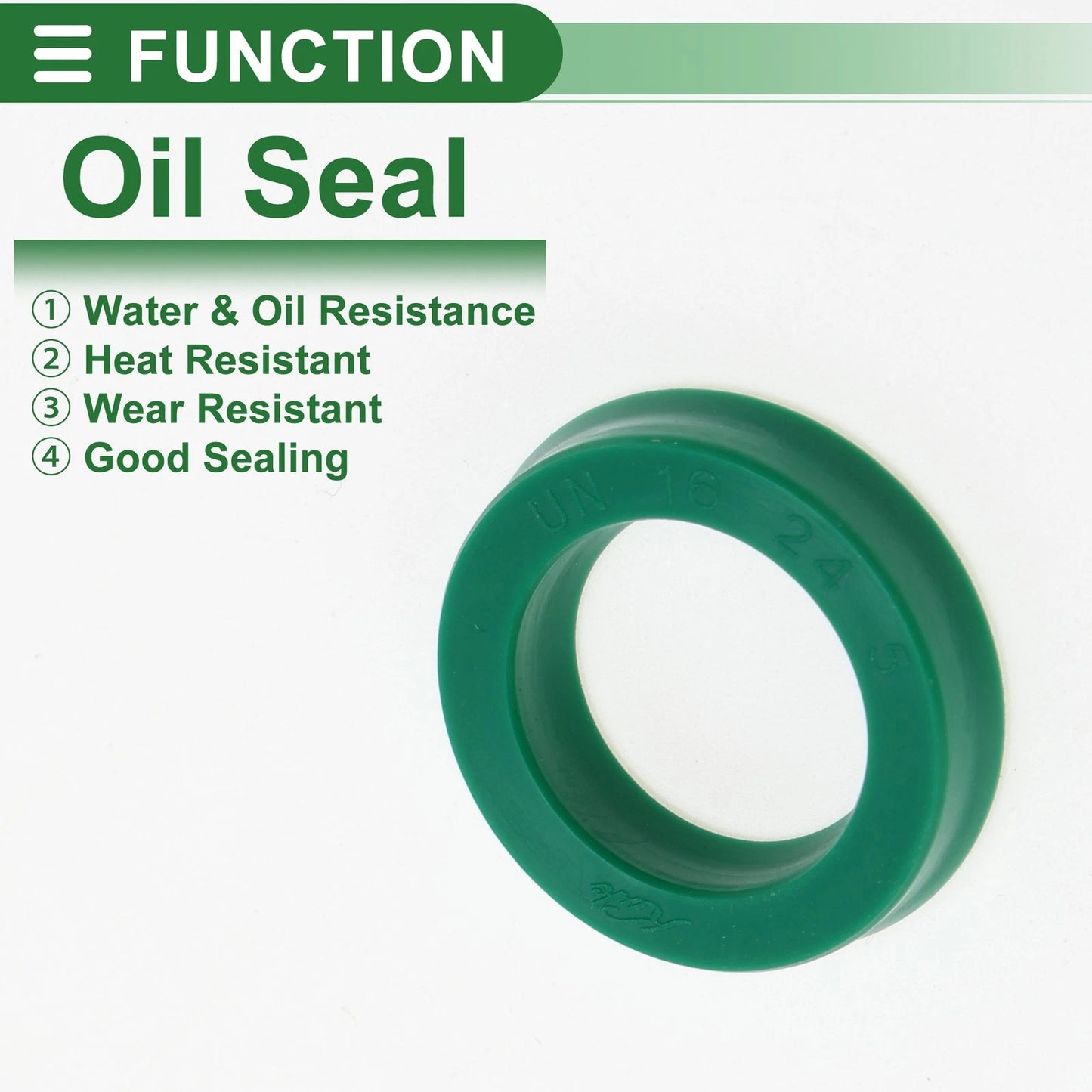 Oil Seal / 16x24x5mm / Seal Ring TPU High Pressure Green 5 Pcs for Car