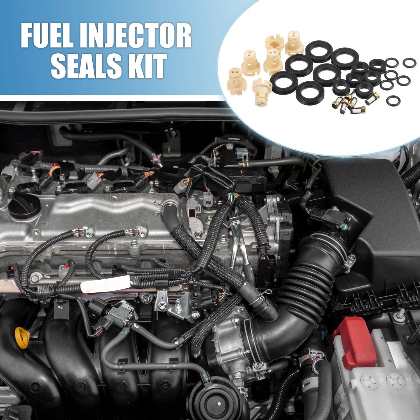 6 x Fuel Injector O Rings Seals with Micro Filters for Toyota Tacoma (99-04)