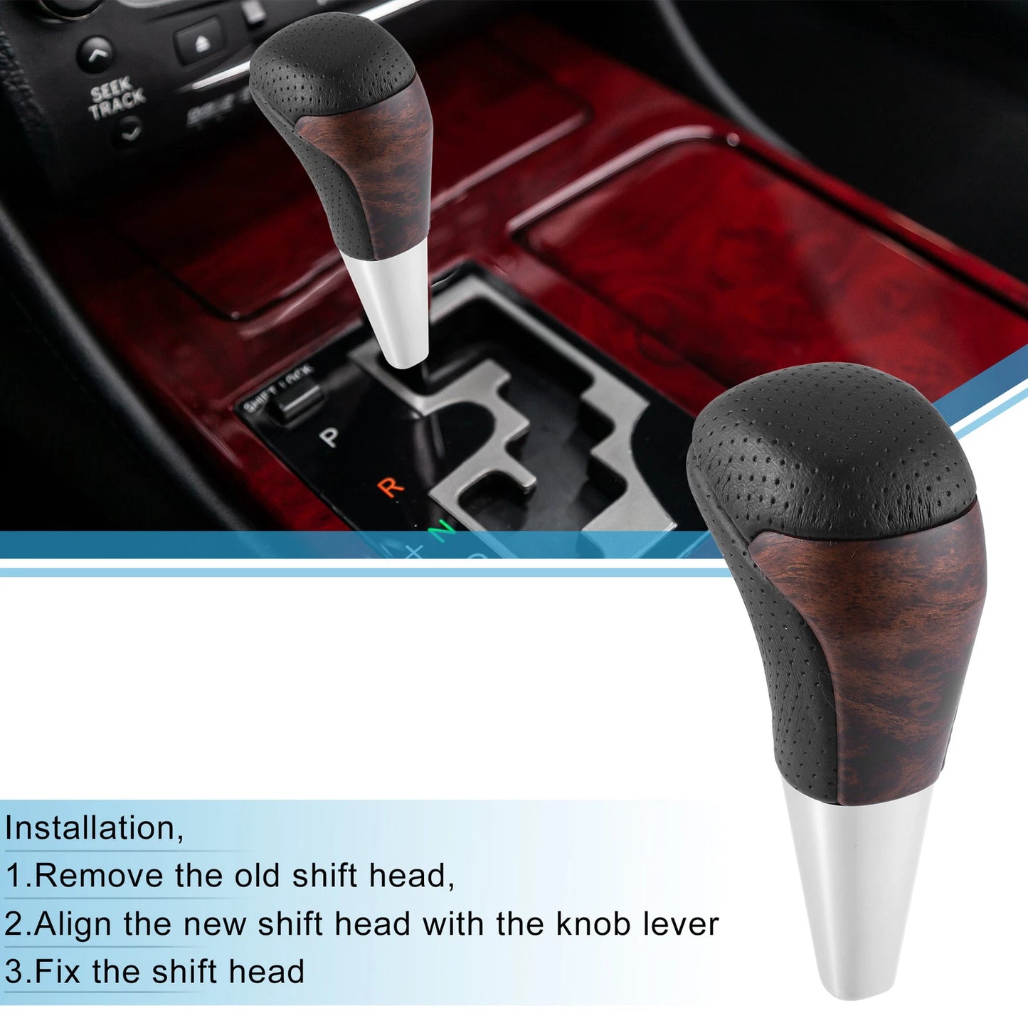 Black Gold Tone Gear Shift Knob for Toyota Land Cruiser (2016-2021)