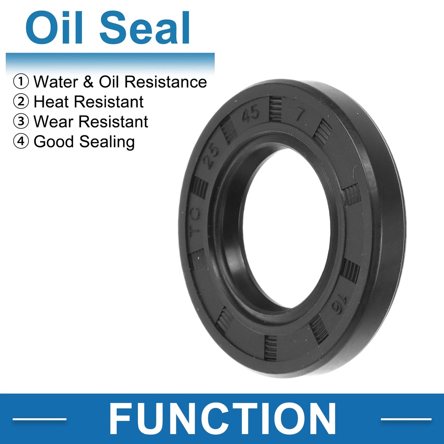 Oil Seal 25x45x7mm Black 5 Pcs for Make Model