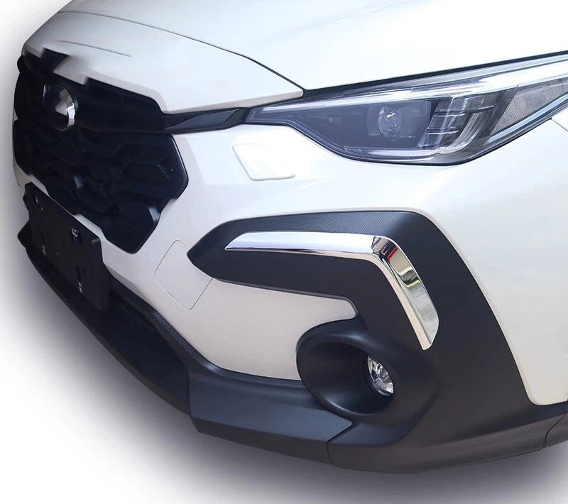 2 x Chrome Front Bumper Fog Light Cover Trims for Subaru Crosstrek (2024–2025)