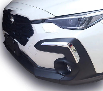 2 x Chrome Front Bumper Fog Light Cover Trims for Subaru Crosstrek (2024–2025)