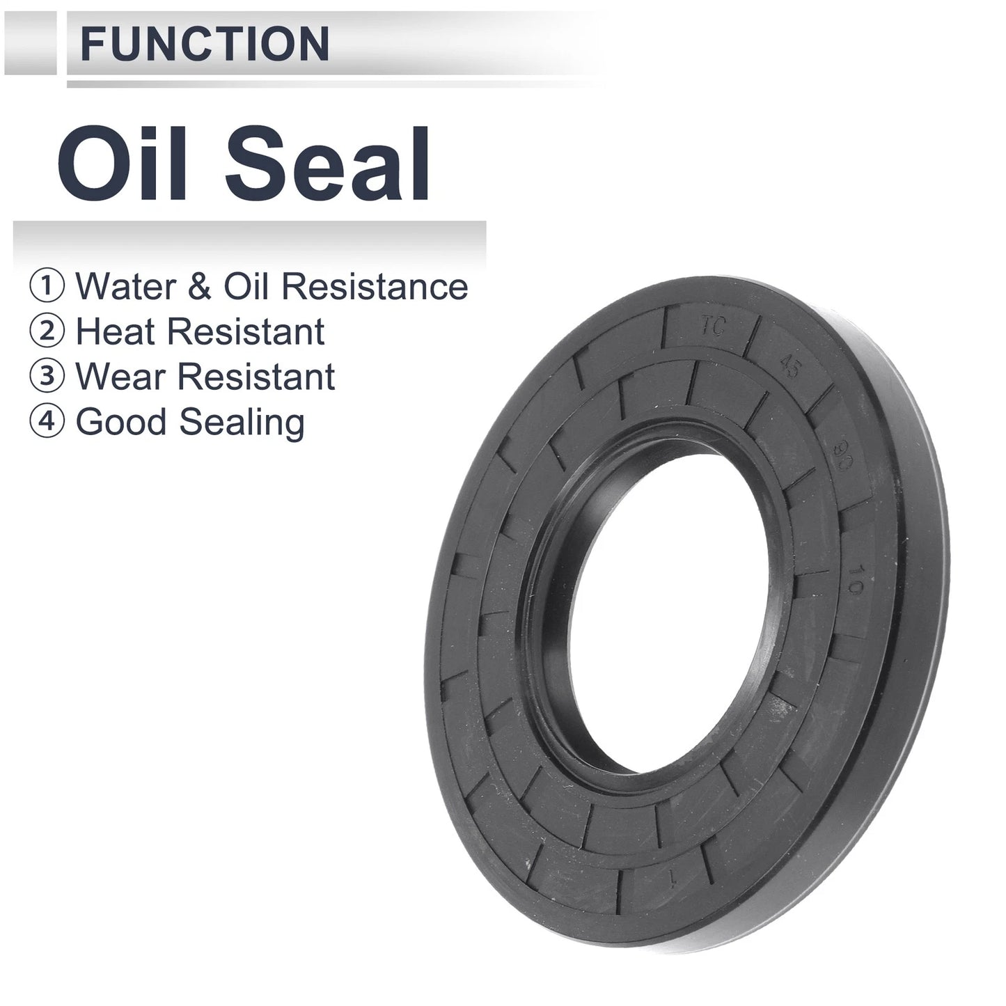 Oil Seal Nitrile Rubber 45x90x10mm Black 5 Pcs for Make Model
