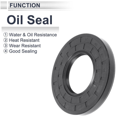 Oil Seal Nitrile Rubber 45x90x10mm Black 5 Pcs for Make Model