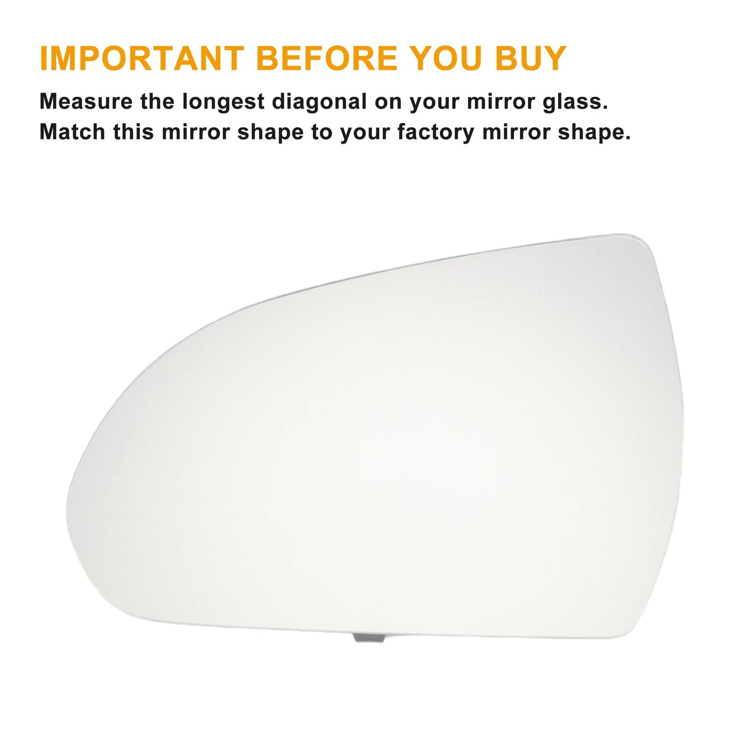 Left Side Heated White Mirror Glass for Hyundai Elantra (2015-2018)