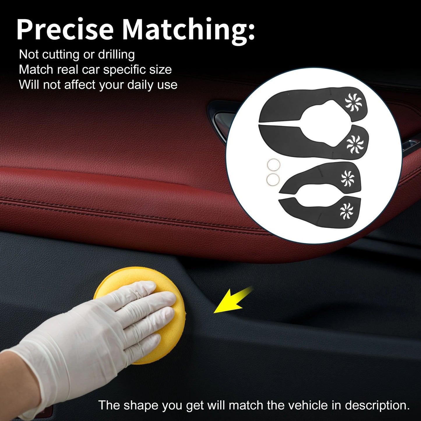 Anti Kick Pad Sticker Protector for Chevrolet Malibu Black (2012-2014)