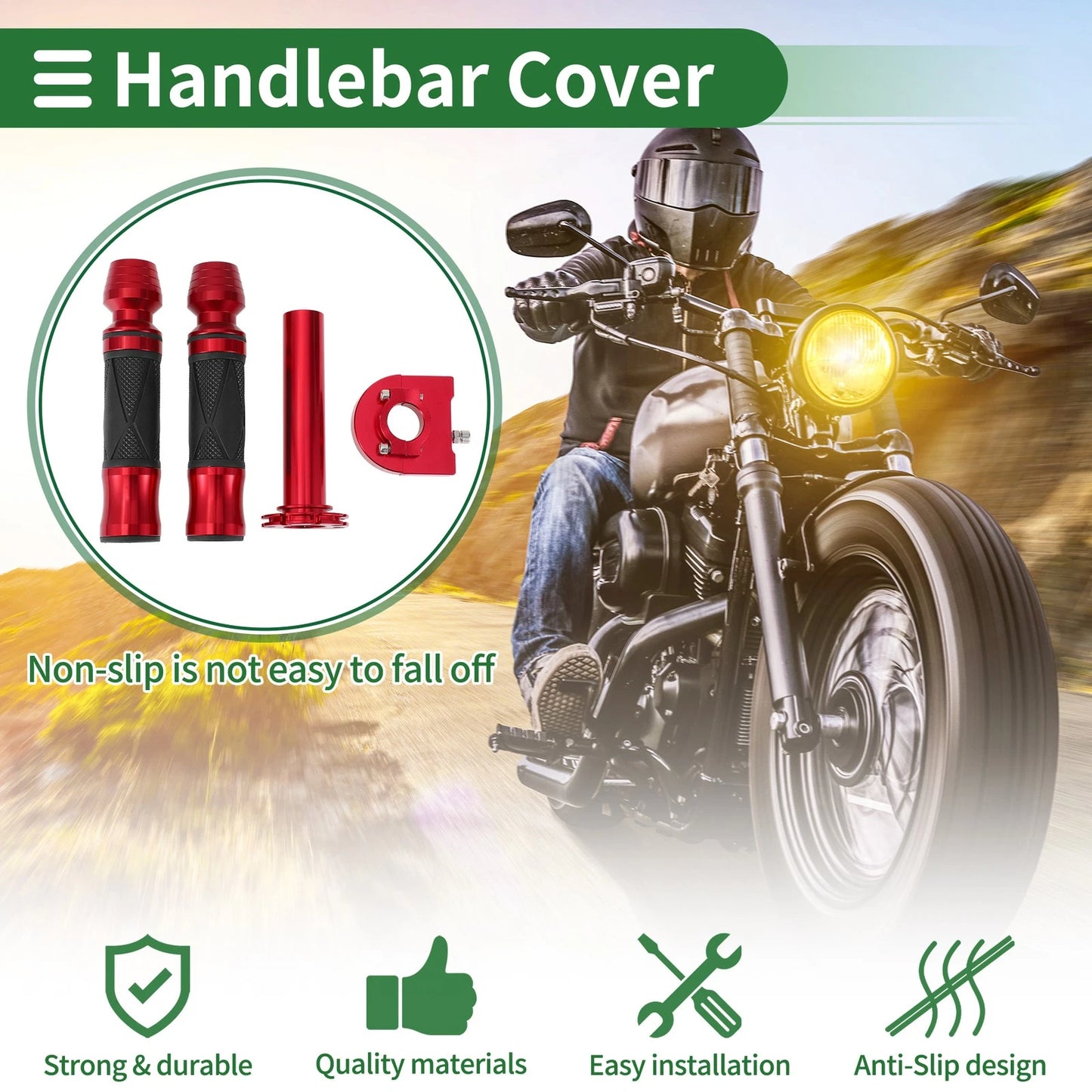 Motorcycle Hand Grips Cover Handlebar Cover Side Wine Glass Pattern